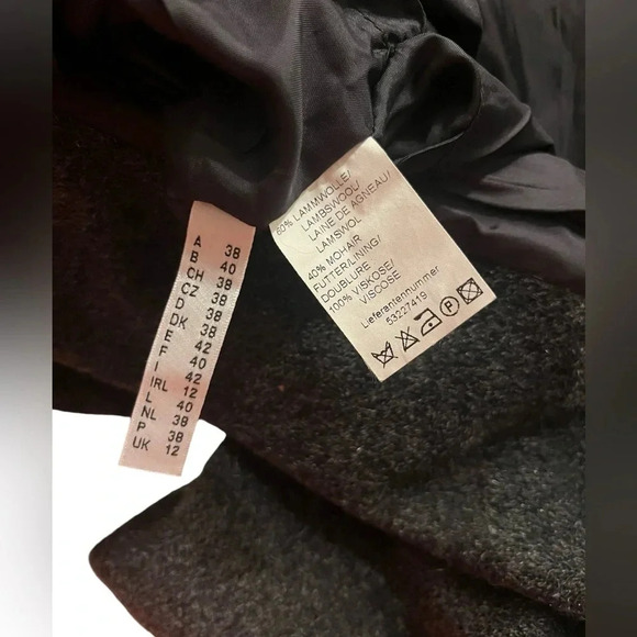 Peter Hahn Wool Mohair Button Down Long Coat Sz 8/10 - Picture 9 of 11